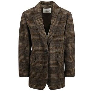Isabel Marant Virgin Wool Checked Pattern Single-Button Jacket - NWT